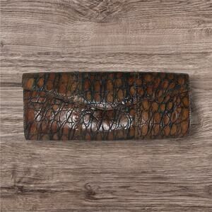 Vintage Sondra Roberts Croc Print Clutch Purse